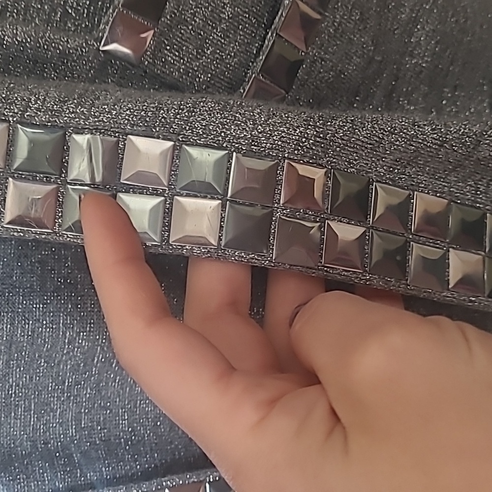 CACHE Shimmering Gray Cardigan with Metallic Accents Size M - Picture 10 of 13